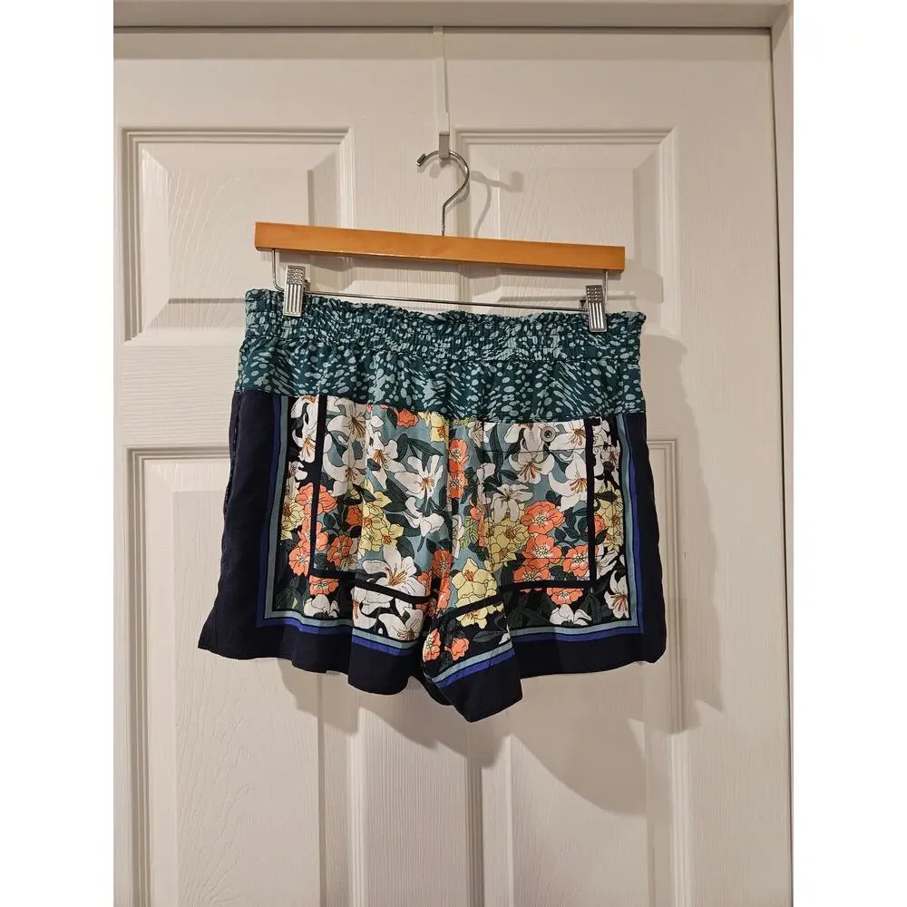 Anthropologie Hei Hei‎ Floral Rayon Shorts Small Boho Summer Drawstring Pocket